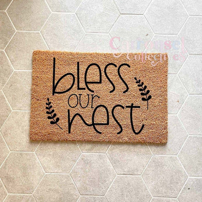 Bless our nest doormat, custom doormat, personalised doormat, door mat