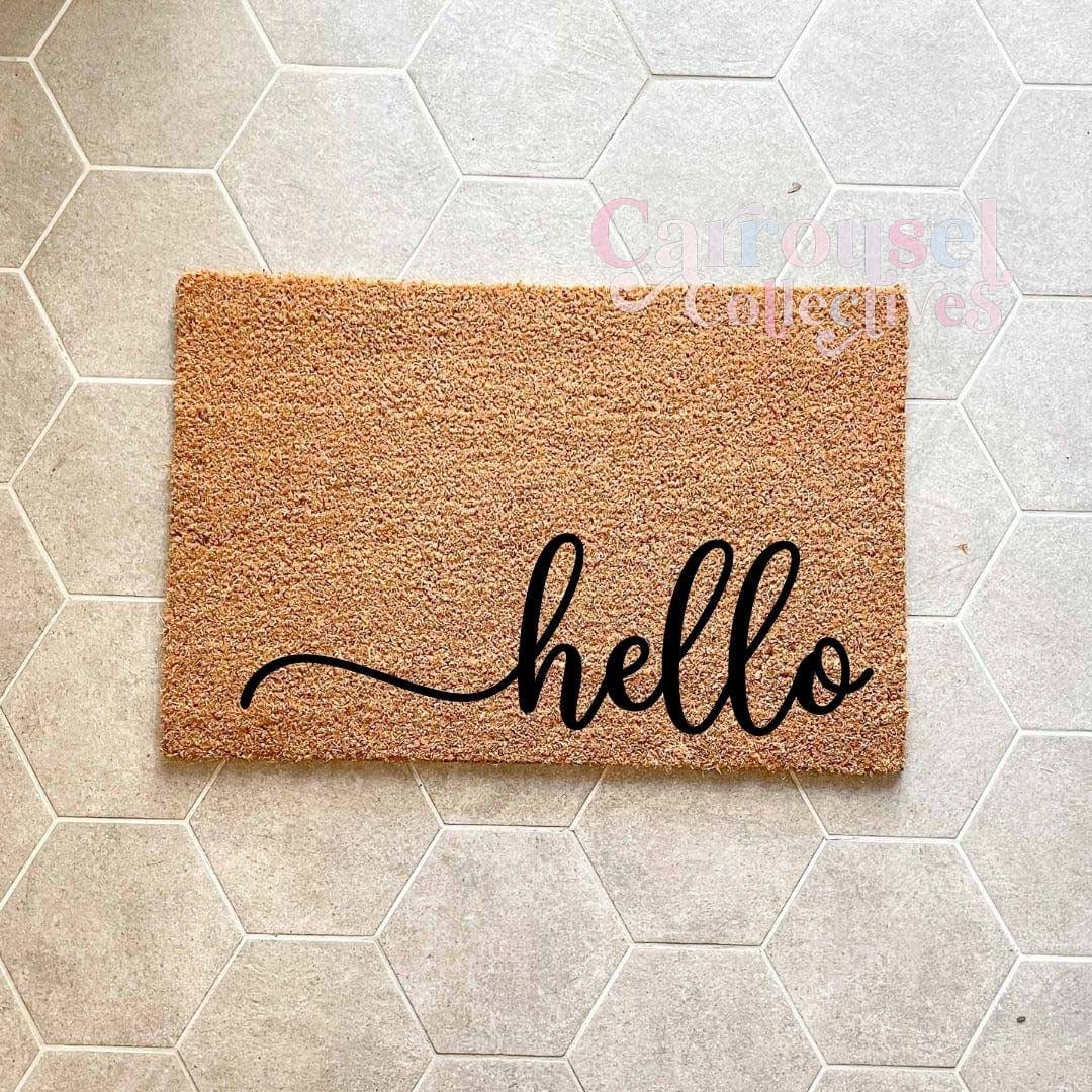 Hello doormat, custom doormat, personalised doormat, door mat