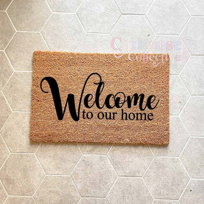 Welcome to our home doormat, custom doormat, personalised doormat, door mat