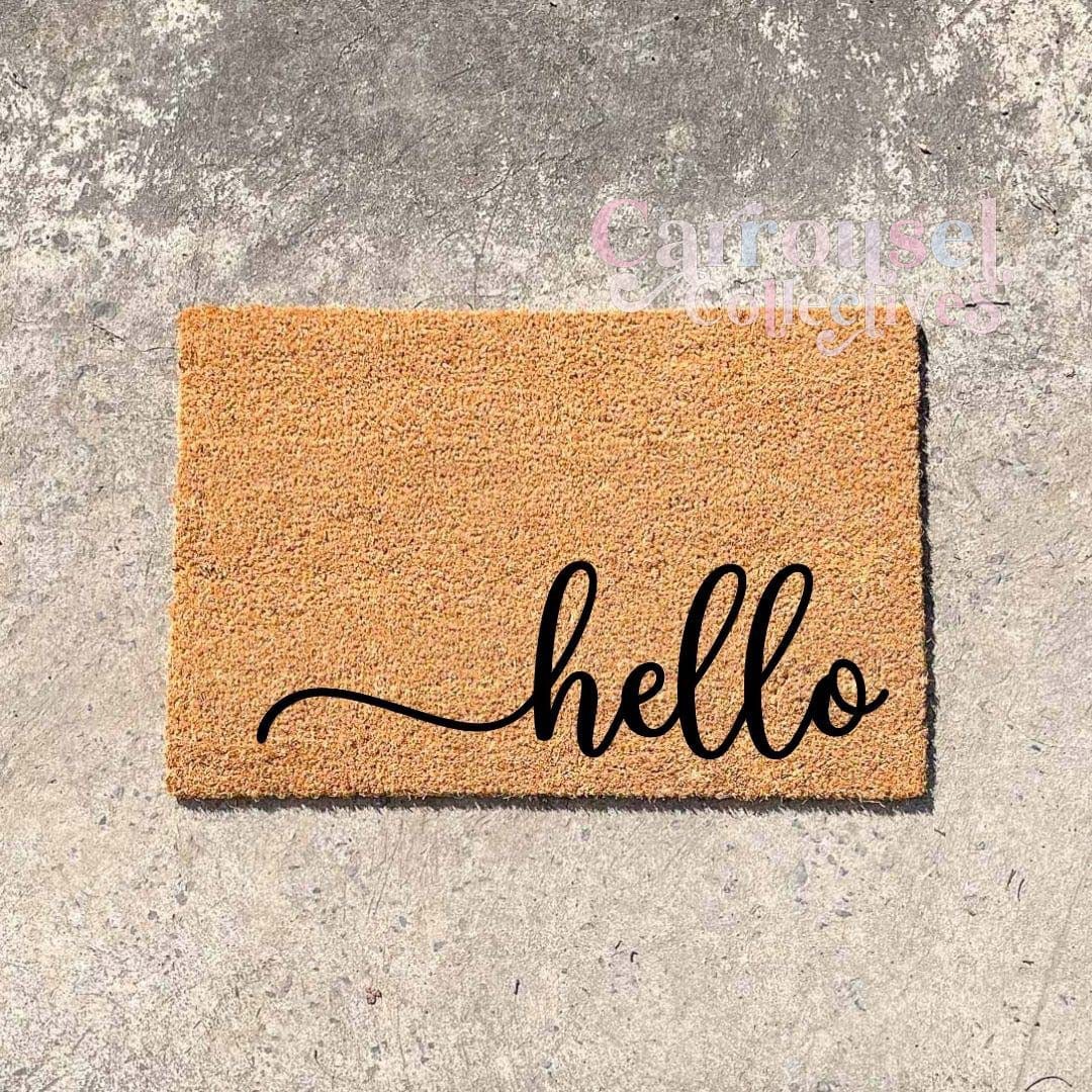 Hello doormat, custom doormat, personalised doormat, door mat