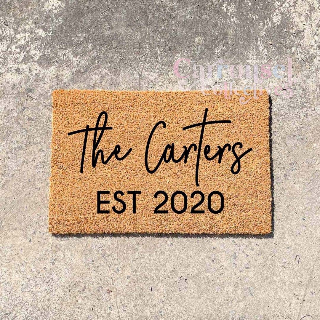 Custom name and date doormat, custom doormat, personalised doormat