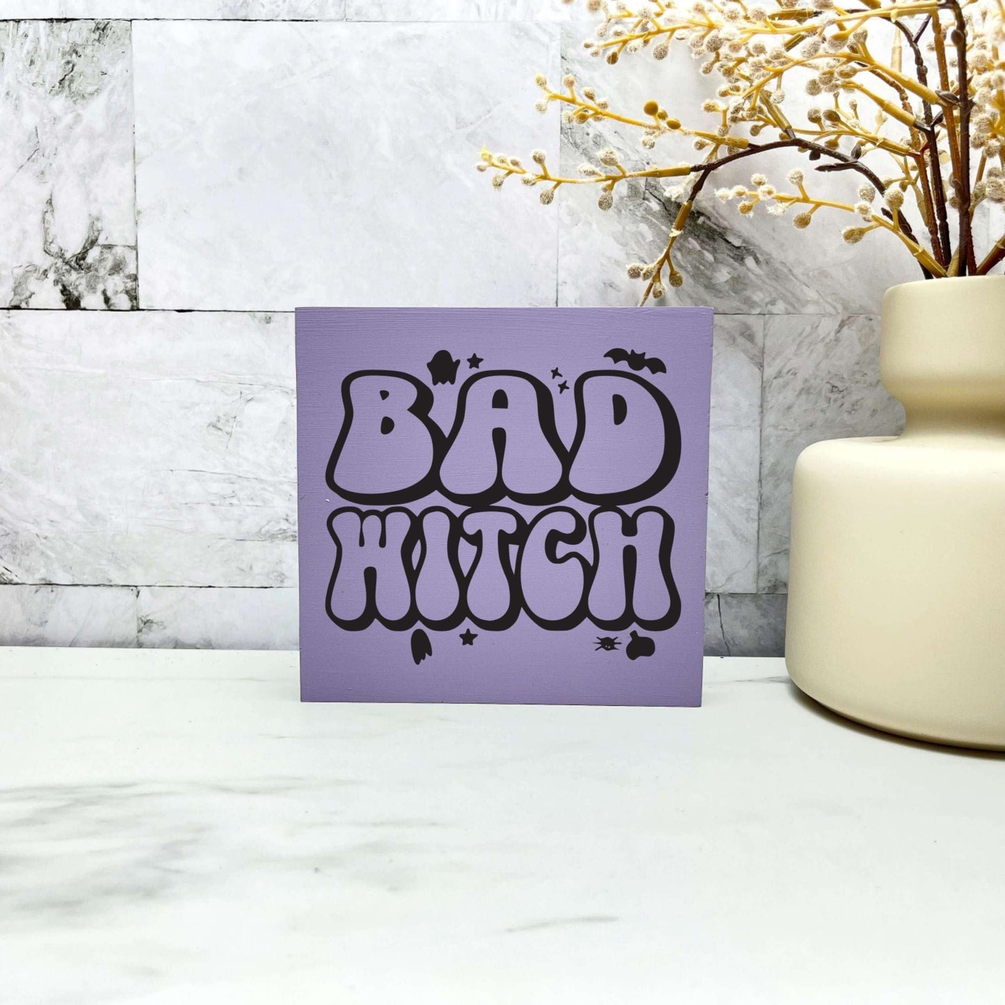 Bad witch Wood Sign, Halloween Wood Sign, Halloween Home Decor, Spooky Decor