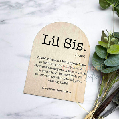 Lil sis Definition prints, funny definitions, great gift ideas, S46