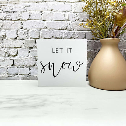 Let it snow sign, christmas wood signs, christmas decor, home decor