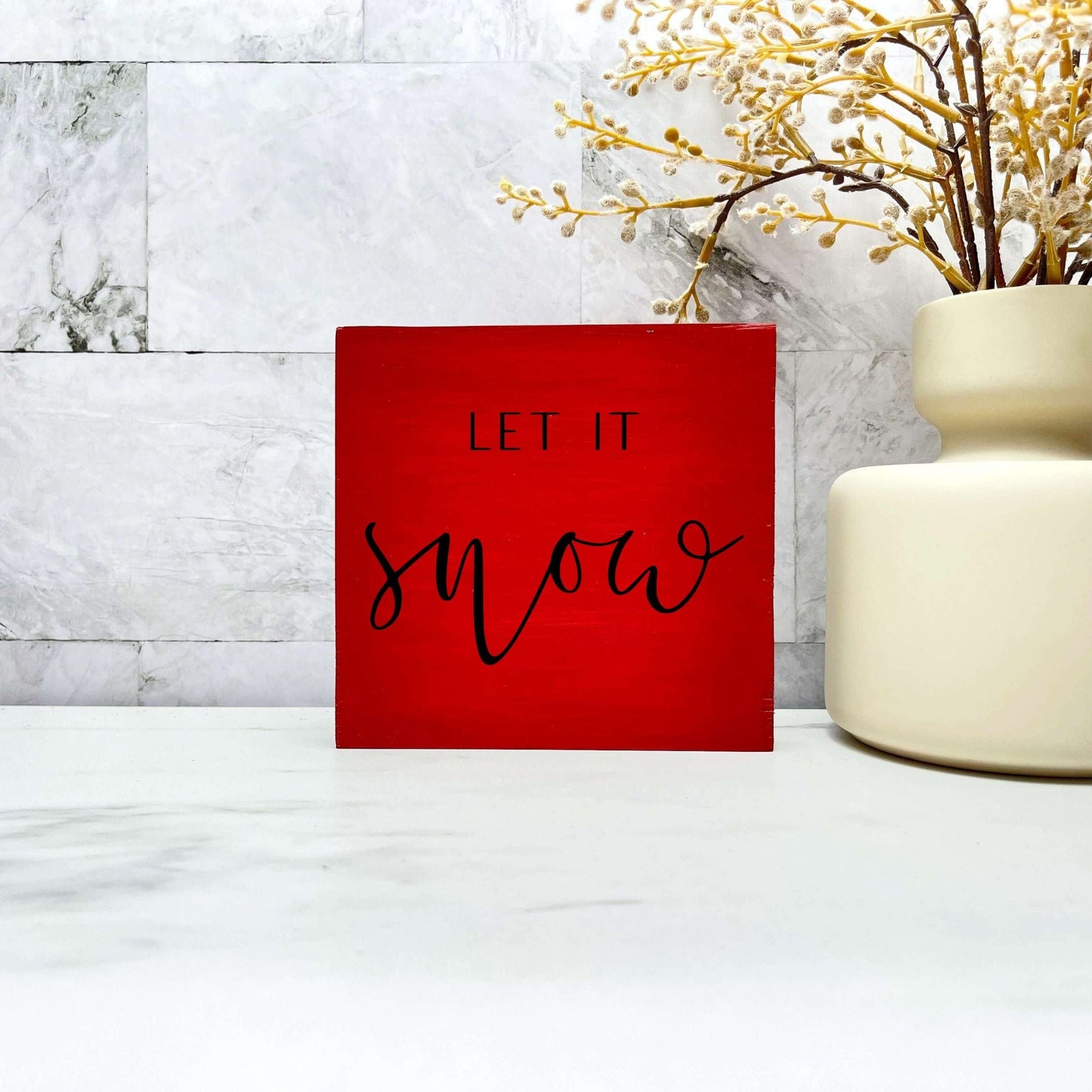 Let it snow sign, christmas wood signs, christmas decor, home decor