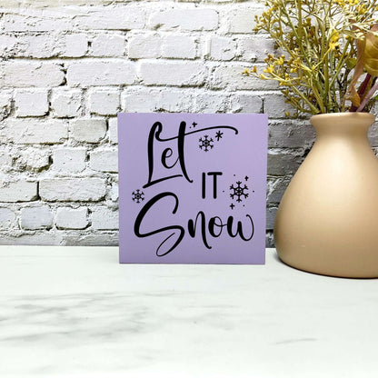 Let it snow sign, christmas wood signs, christmas decor, home decor