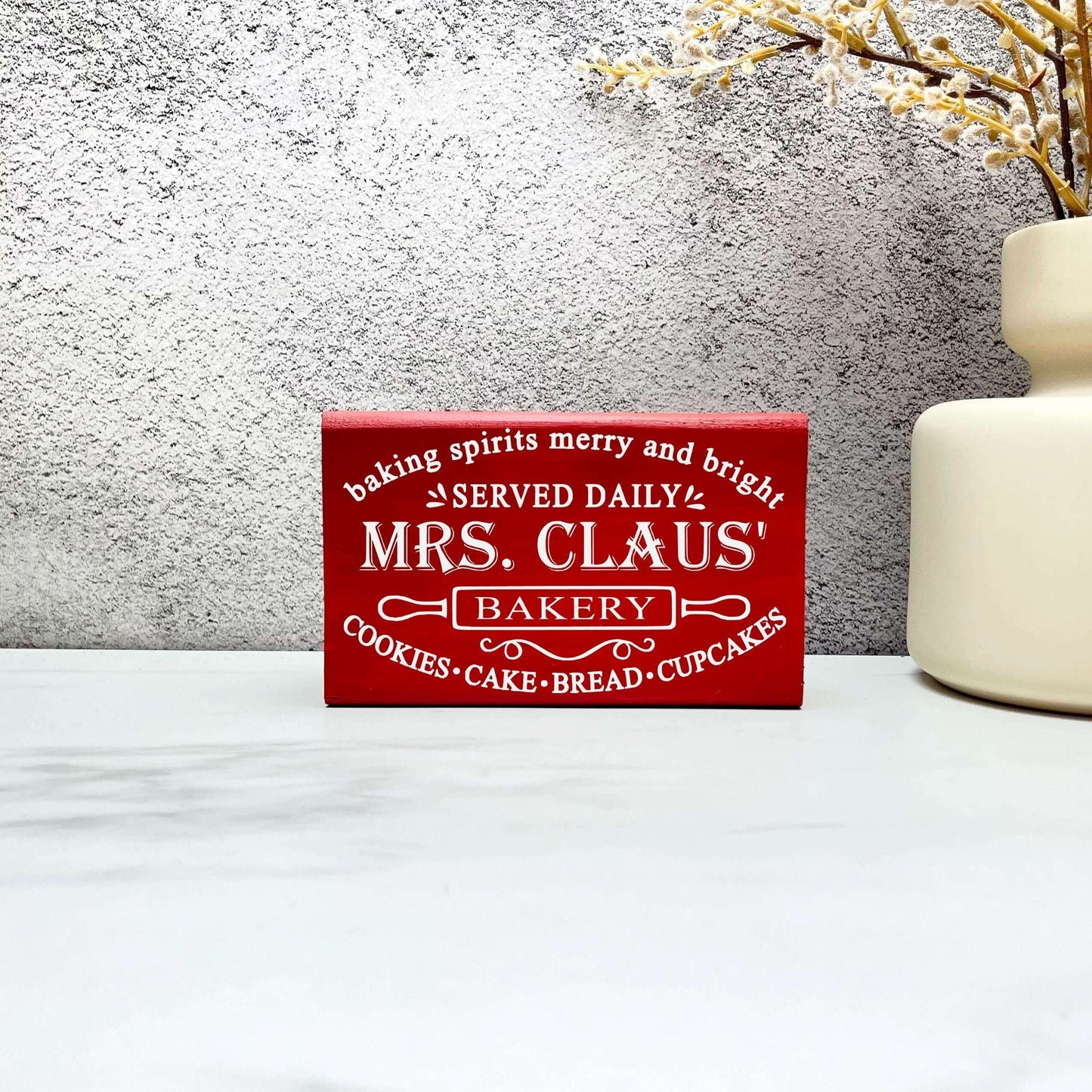 Mrs Claus baking sign, christmas wood signs, christmas decor, home decor