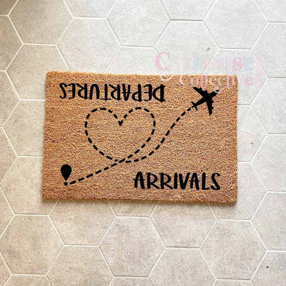 Arrival, Departures doormat, custom doormat, personalised doormat, door mat