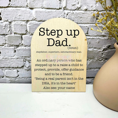 Step up dad Definition Sign, Fathers day gifts, printed fathers day signs, Gifts for dad s4