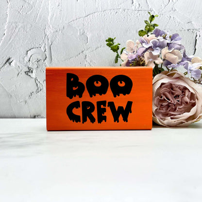 Boo crew Sign, Halloween Wood Sign, Halloween Home Decor, Spooky Decor