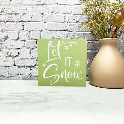 Let it snow sign, christmas wood signs, christmas decor, home decor