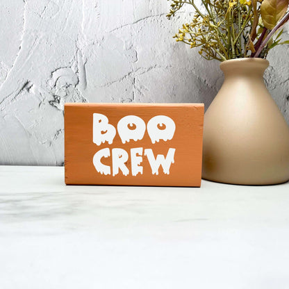 Boo crew Sign, Halloween Wood Sign, Halloween Home Decor, Spooky Decor