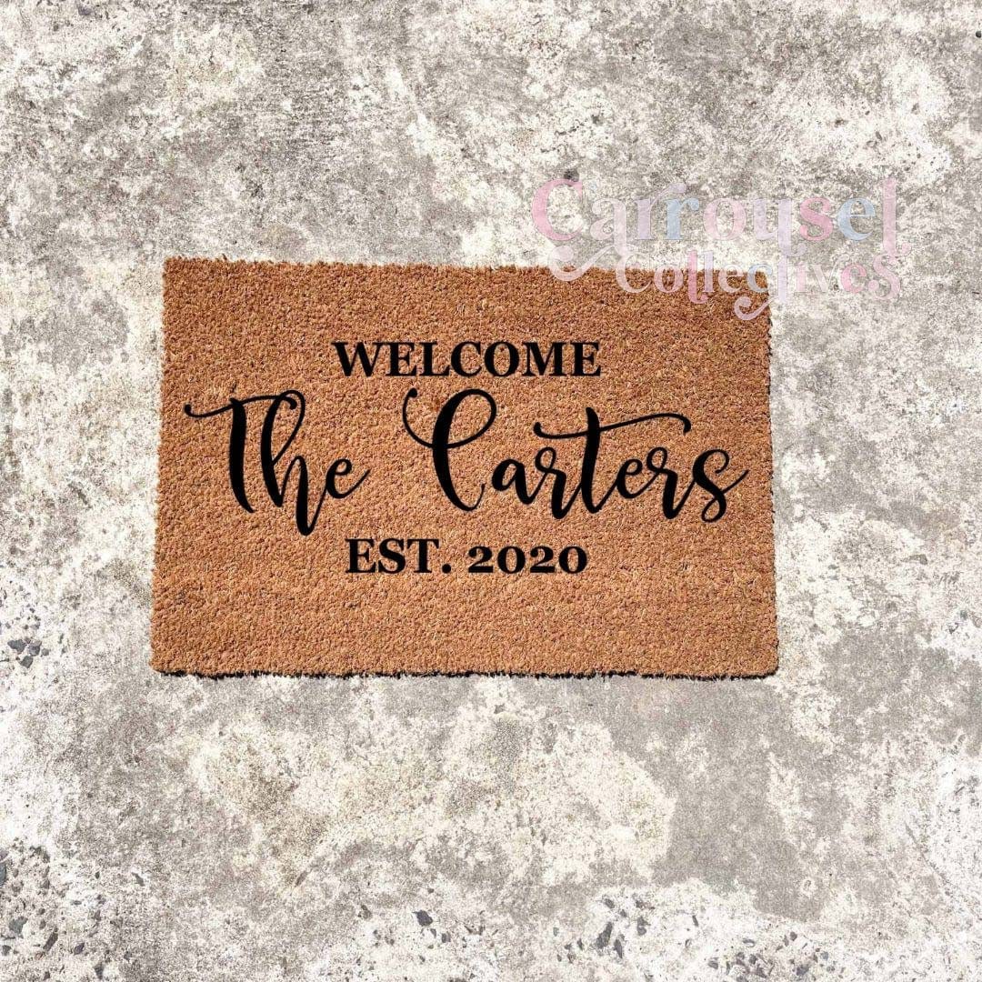 Custom name and year doormat, custom doormat, personalised doormat