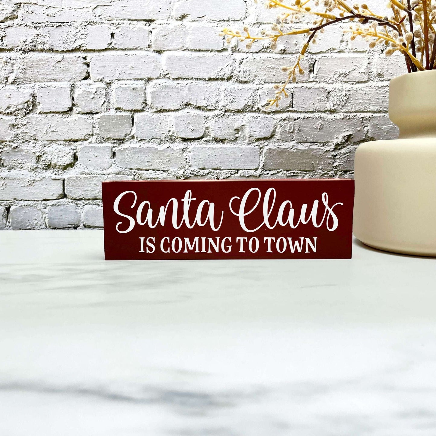 Santa Claus is coming to town sign, christmas wood signs, christmas decor, home decor