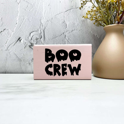 Boo crew Sign, Halloween Wood Sign, Halloween Home Decor, Spooky Decor