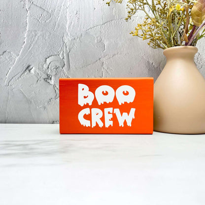 Boo crew Sign, Halloween Wood Sign, Halloween Home Decor, Spooky Decor