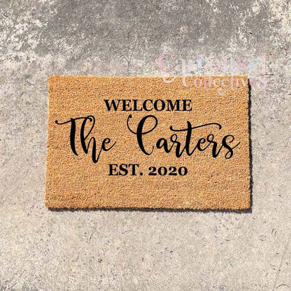 Custom name and year doormat, custom doormat, personalised doormat