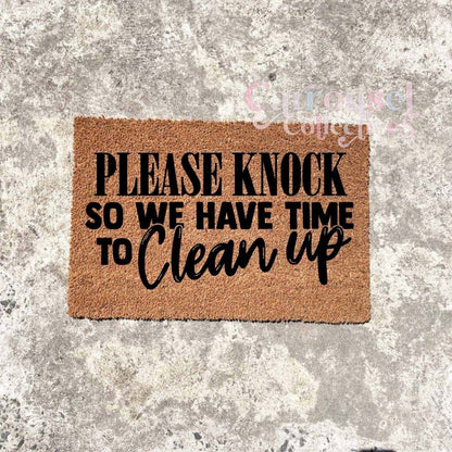 Please knock doormat, custom doormat, personalised doormat, door mat