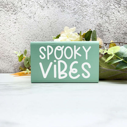 Spooky vibes Sign, Halloween Wood Sign, Halloween Home Decor, Spooky Decor