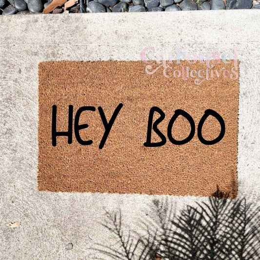 HEY BOO doormat, custom doormat, personalised doormat, door mat