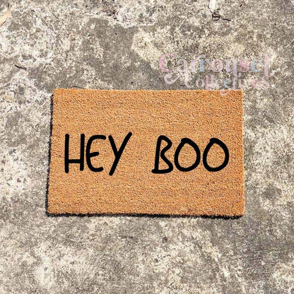HEY BOO doormat, custom doormat, personalised doormat, door mat
