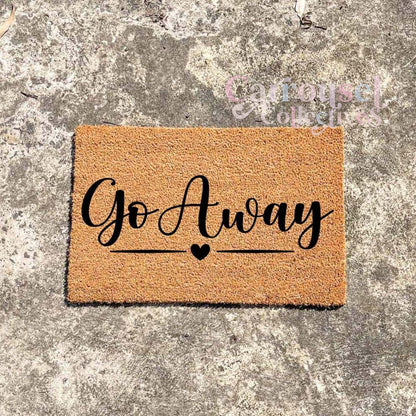 Go away doormat, custom doormat, personalised doormat, door mat