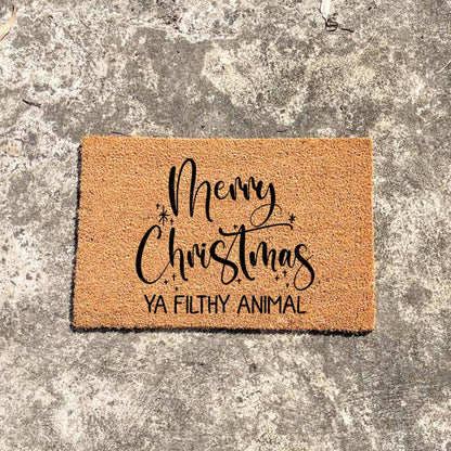 Merry Christmas ya filthy animal doormat, Christmas doormat, Seasonal Doormat, Holidays Doormat