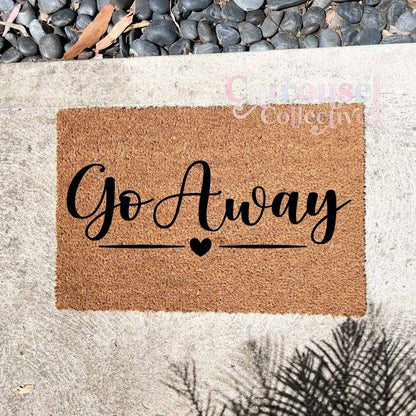 Go away doormat, custom doormat, personalised doormat, door mat