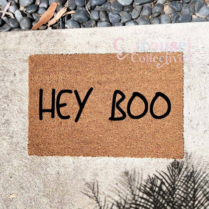 HEY BOO doormat, custom doormat, personalised doormat, door mat