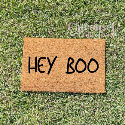 HEY BOO doormat, custom doormat, personalised doormat, door mat