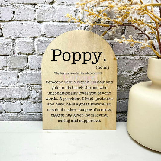 Poppy Definition Sign, Fathers day gifts, printed fathers day signs, Gifts for dad s5
