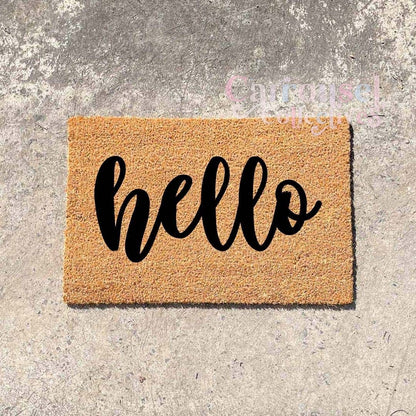 Hello doormat, custom doormat, personalised doormat, door mat