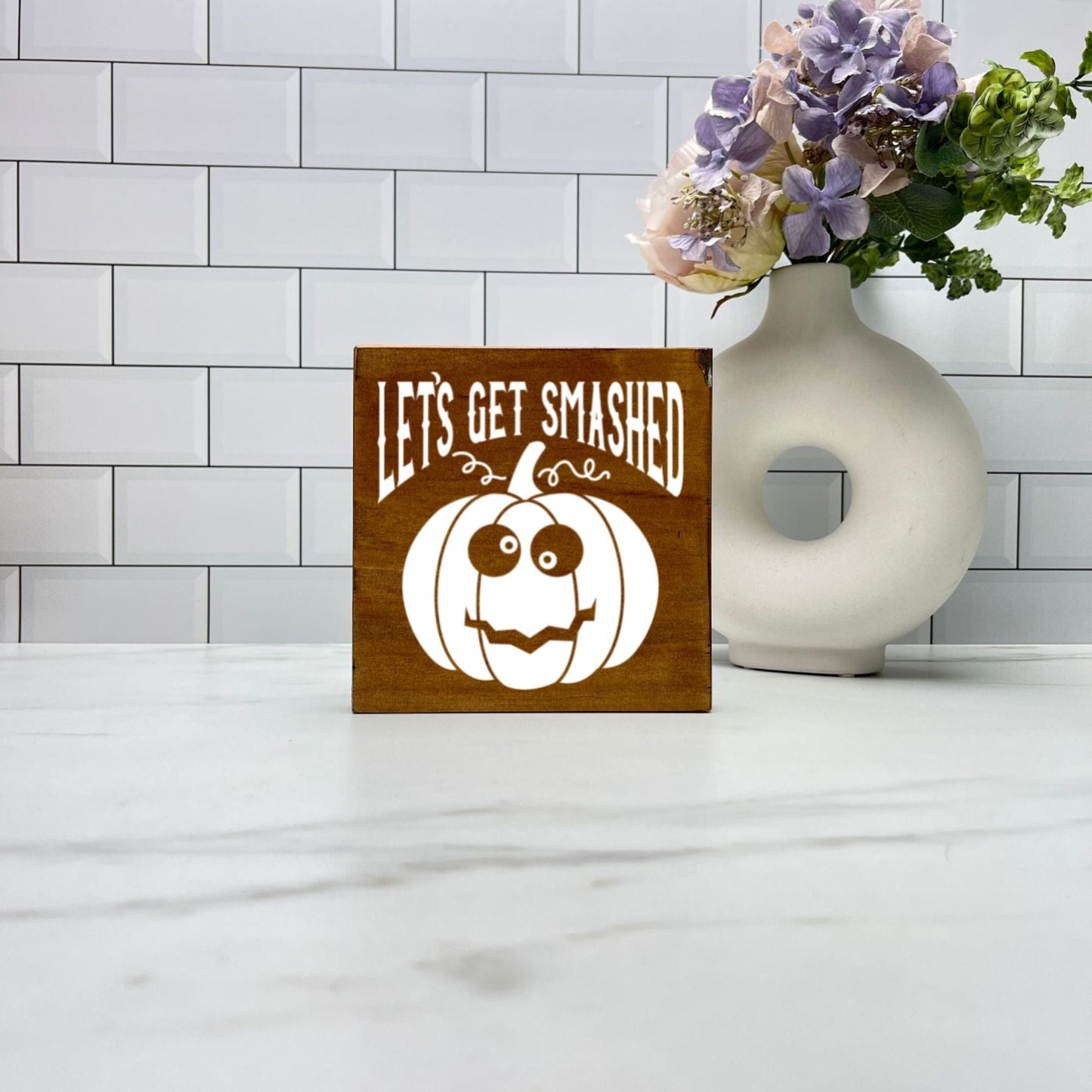 Let's get smashed Wood Sign, Halloween Wood Sign, Halloween Home Decor, Spooky Decor