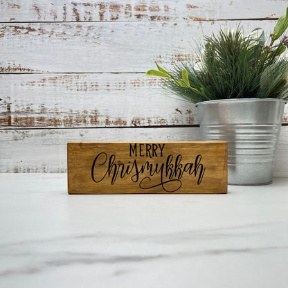 Merry Chrismukkah sign, christmas wood signs, christmas decor, home decor