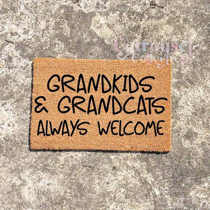 Grandkids and Grandcats always welcome doormat, custom doormat, personalised doormat, door mat