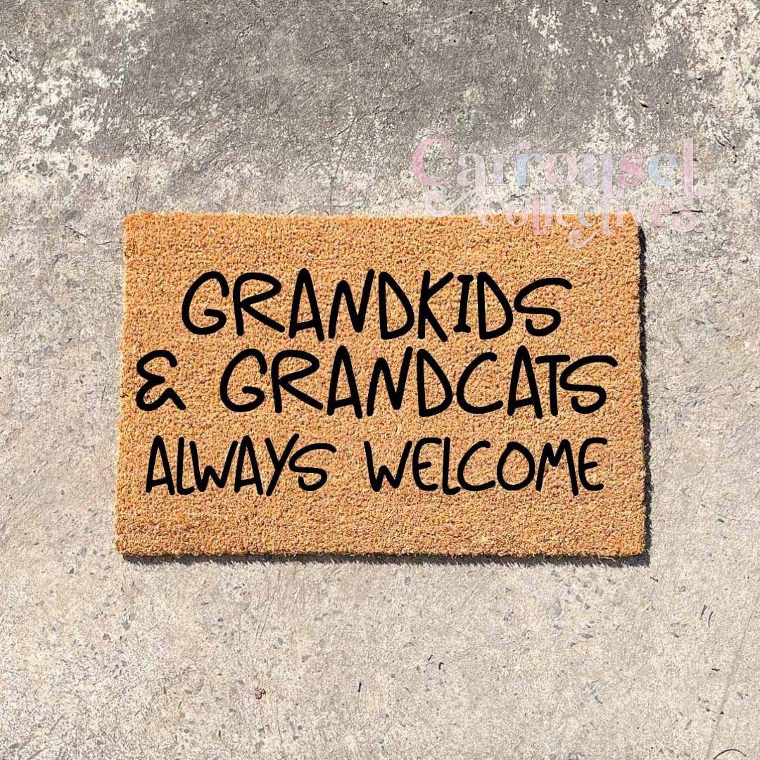 Grandkids and Grandcats always welcome doormat, custom doormat, personalised doormat, door mat