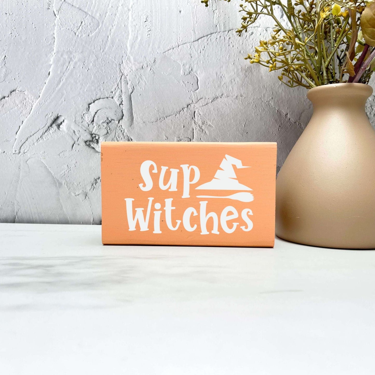 Sup witches Sign, Halloween Wood Sign, Halloween Home Decor, Spooky Decor