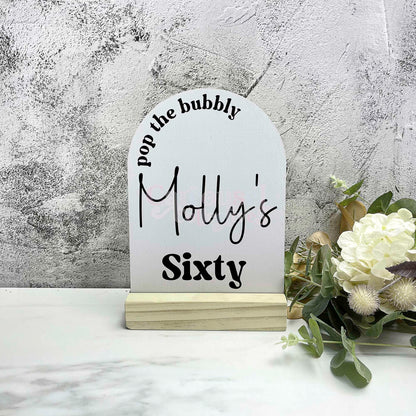 Sixty birthday acrylic sign, Personalised, Birthday Party Decor, Birthday Sign