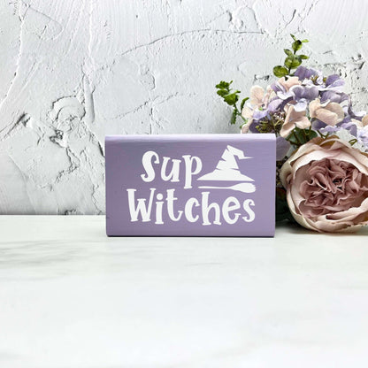 Sup witches Sign, Halloween Wood Sign, Halloween Home Decor, Spooky Decor