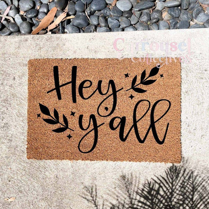 Hey Ya'll doormat, custom doormat, personalised doormat, door mat