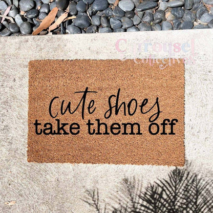 Cute shoes doormat, custom doormat, personalised doormat, door mat