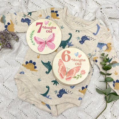 Butterflies newborn milestone discs, baby milestones, Butterflies, girl nursery, butterfly theme