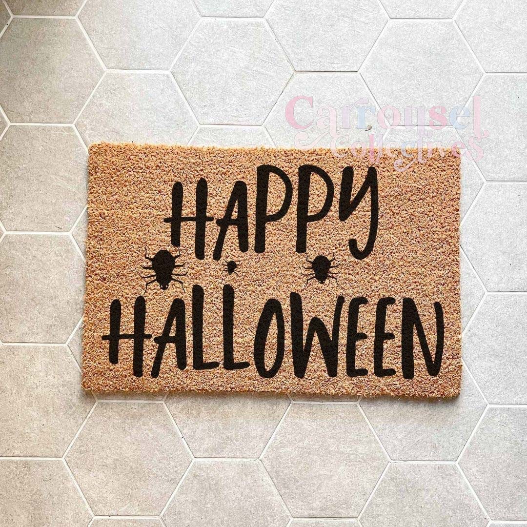 Happy Halloween doormat, Halloween Doormat, Spooky Doormat, Creepy Doormat