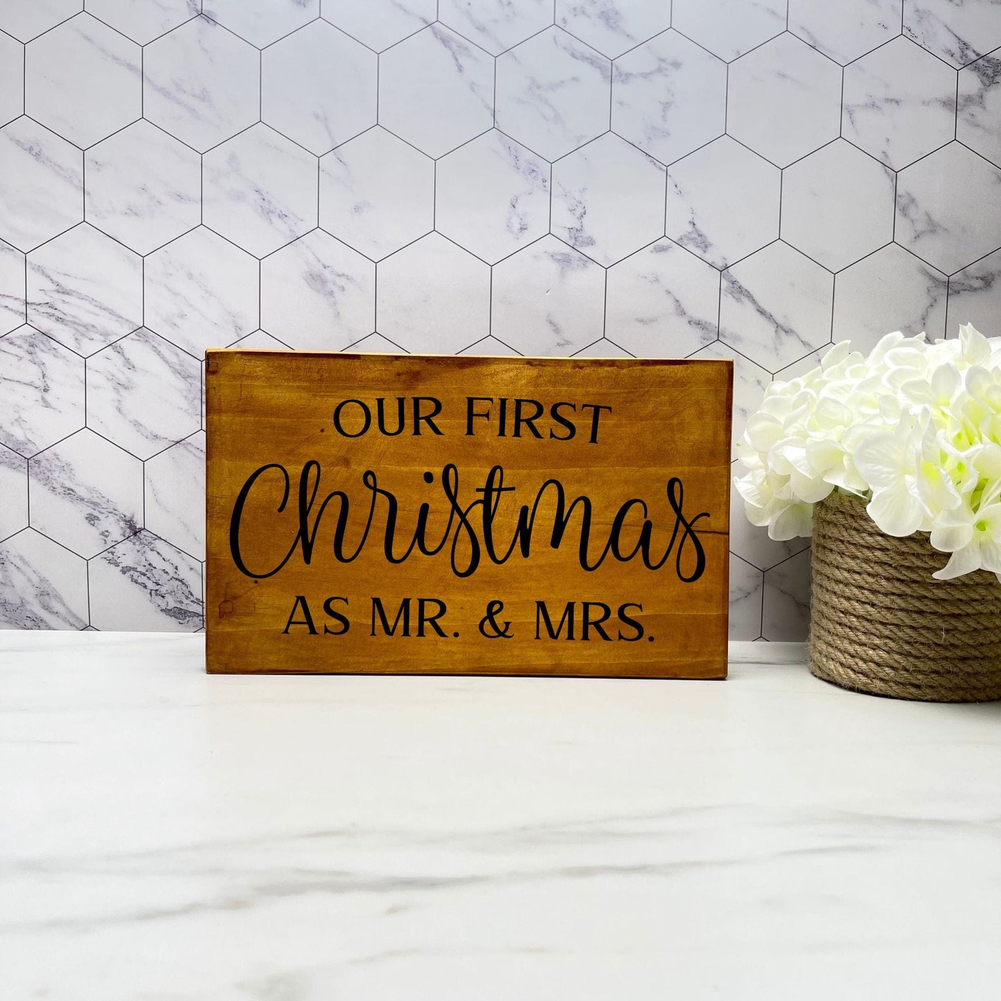First christmas as Mr and Mrs sign, christmas wood signs, christmas decor, home decor