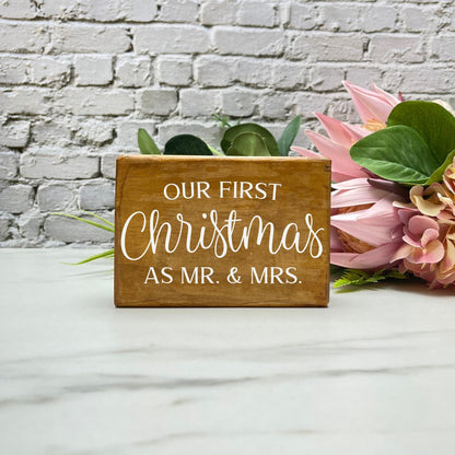 First christmas as Mr and Mrs sign, christmas wood signs, christmas decor, home decor