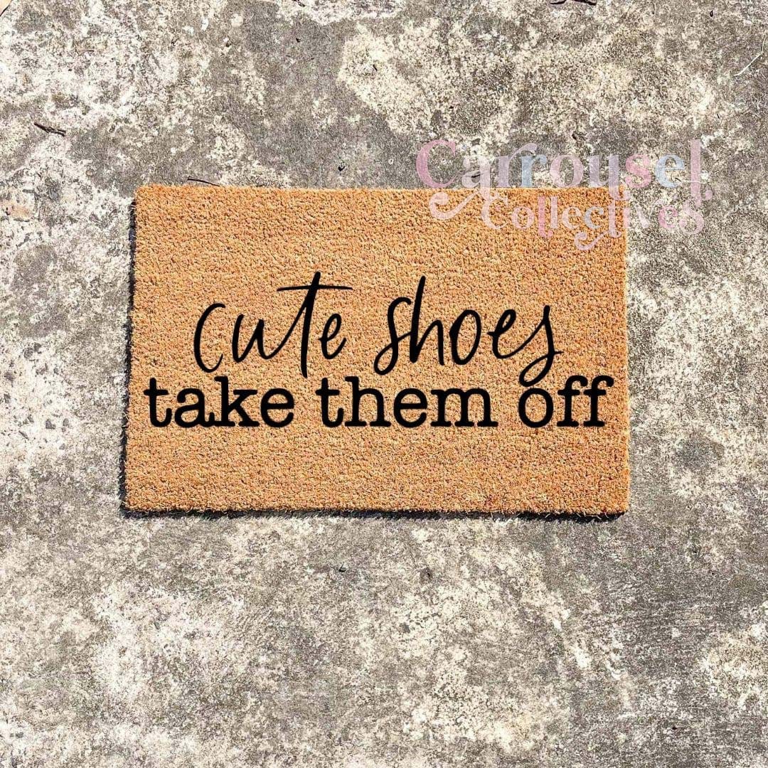 Cute shoes doormat, custom doormat, personalised doormat, door mat