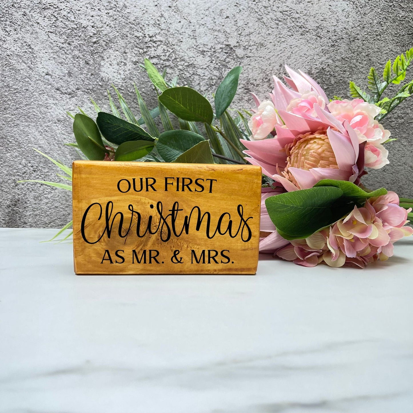 First christmas as Mr and Mrs sign, christmas wood signs, christmas decor, home decor