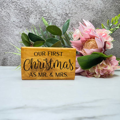 First christmas as Mr and Mrs sign, christmas wood signs, christmas decor, home decor