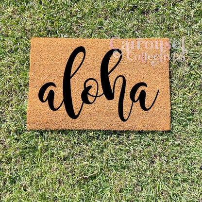 Aloha doormat, custom doormat, personalised doormat, door mat