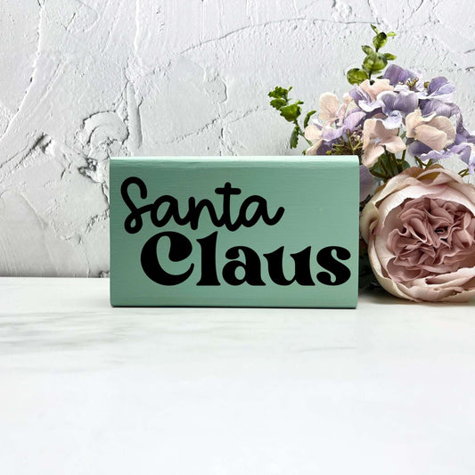 Santa Claus sign, christmas wood signs, christmas decor, home decor